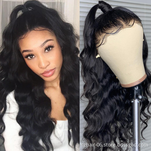 Raw Peruvian Virgin Body Wave Human Hair Hd Lace Front Wig For Black Women Wholesale Full Transparent 360 Lace Frontal Wig Cheap